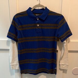 GAP Kids Striped Polo in Blue and Gray size 10